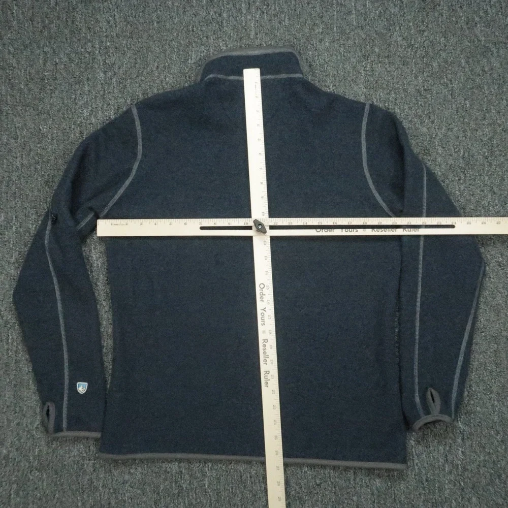 Kuhl‎ Pullover Mens Small Blue 1/4 Zip Chianti Fleece Wool Blend Hiking Jumper
